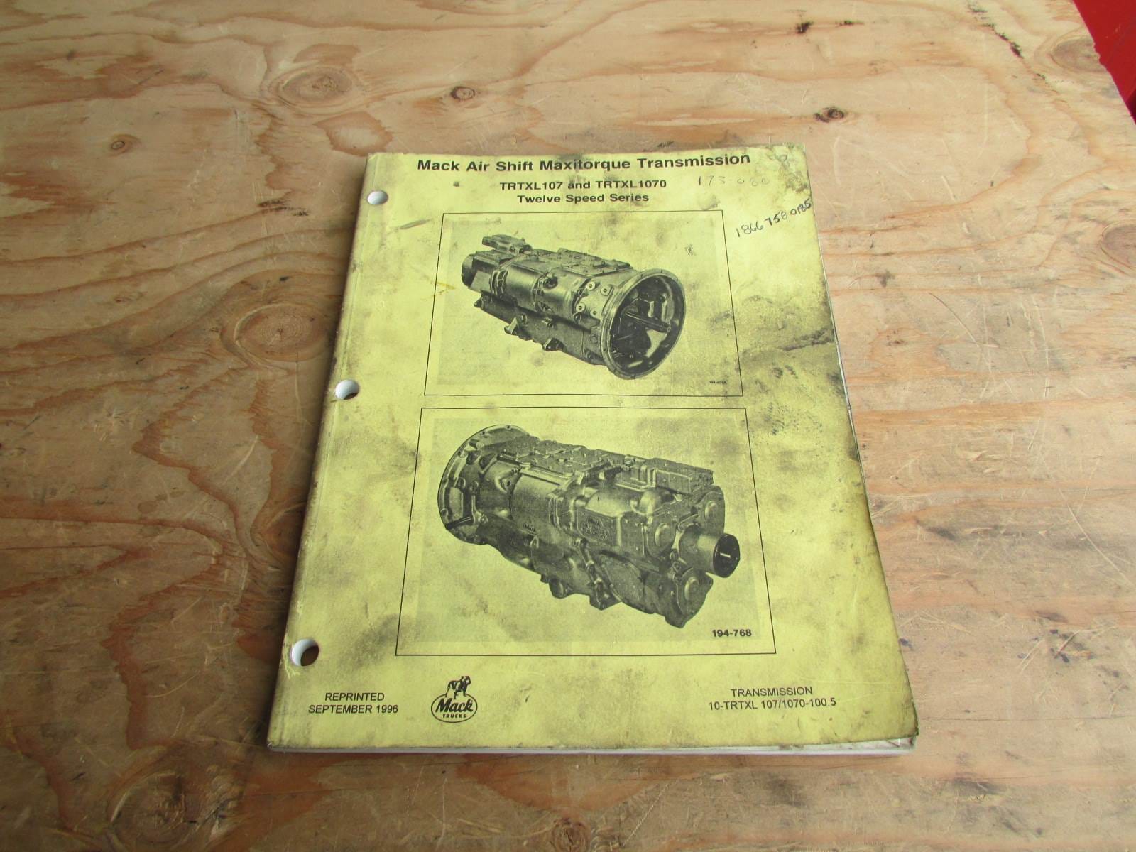 Mack Air Shift Maxitorque Transmission Service  Manual