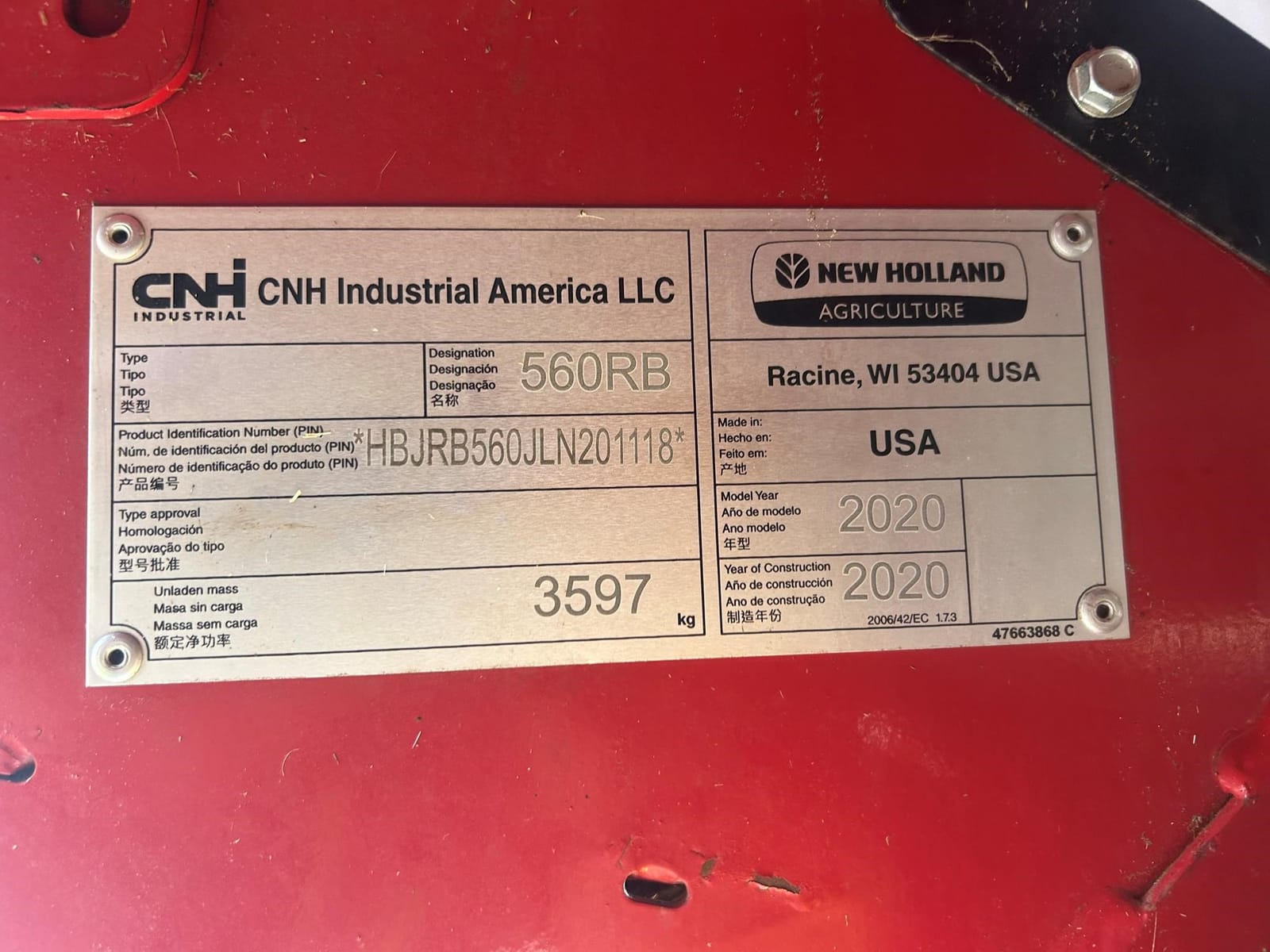 2020 NEW HOLLAND ROLL-BELT 560