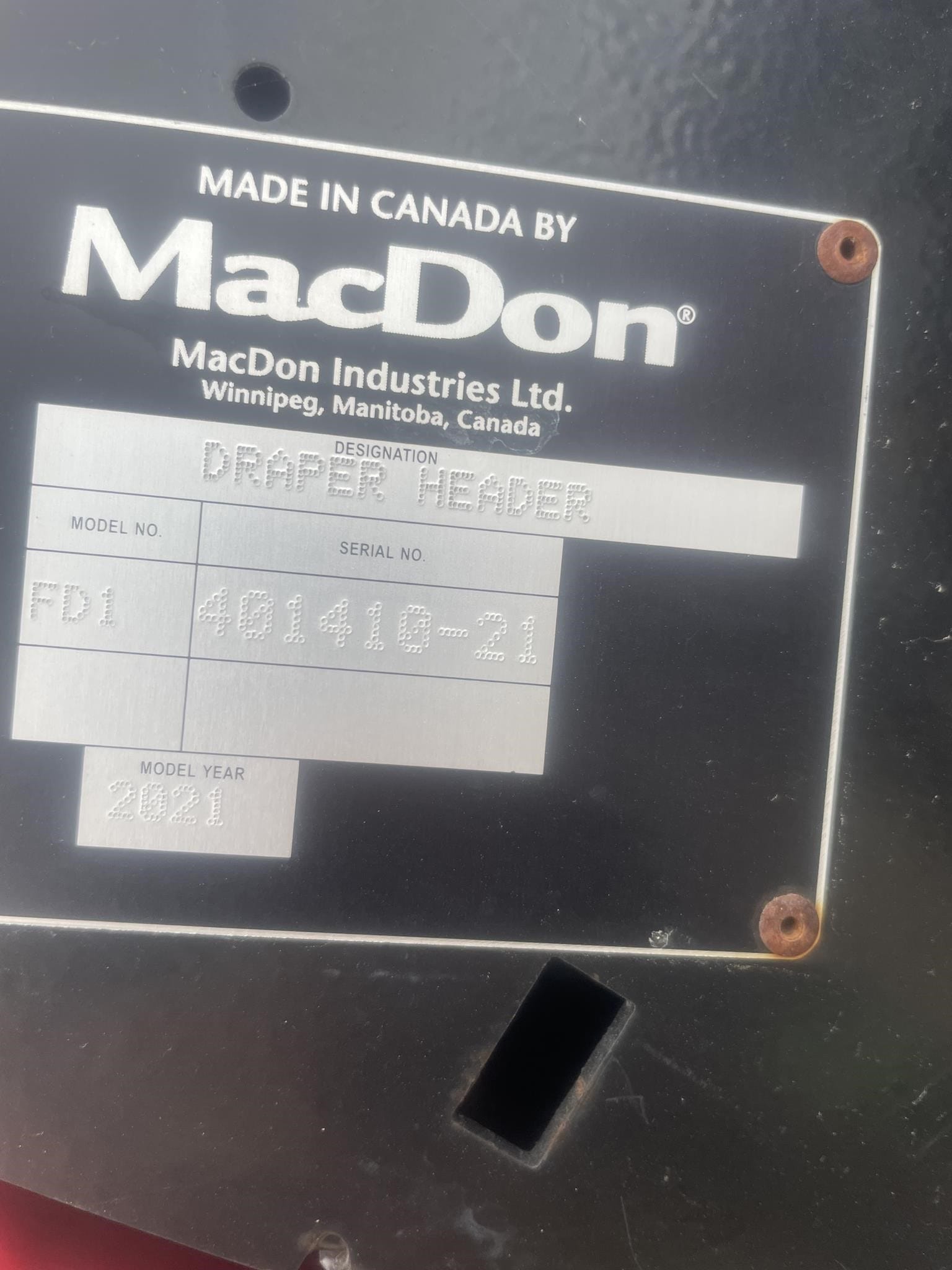 2021 MAC DON FD140